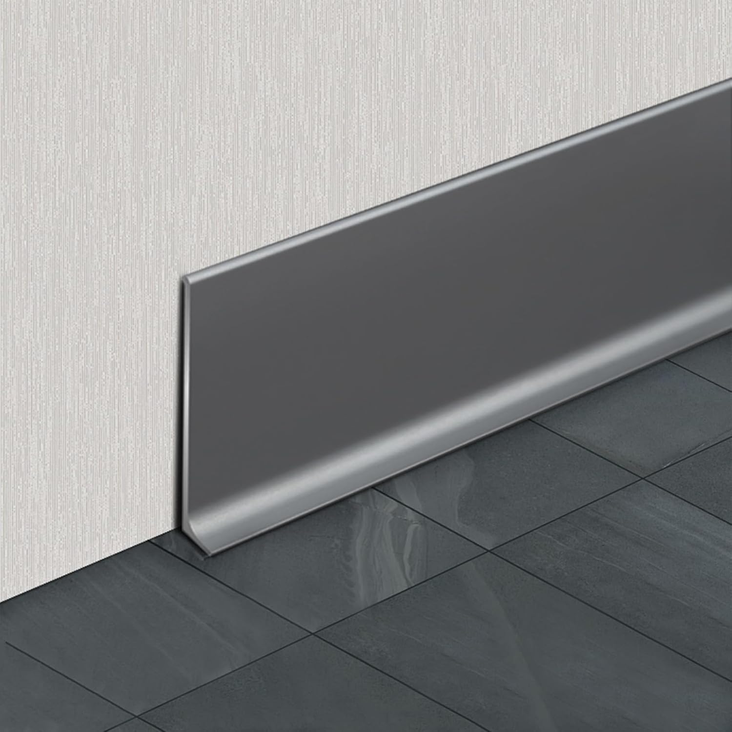 AMZBNEIDI Aluminium Skirting Board, Aluminum Alloy Baseboard Trim Multicolor 6-10cm Pack Of 15(Grey,8cm)