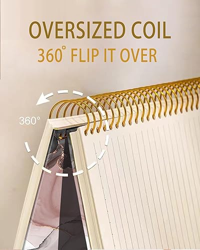 Miniatura 3 de iampanda Cuaderno de diario en espiral, encuadernación fuerte de doble alambre con papel de primera calidad para niñas y mujeres, 60 hojas de mármol