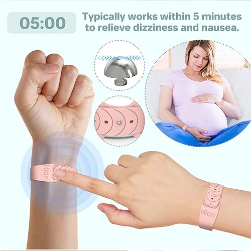 Miniatura 3 de Bandas de mareo por movimiento, pulseras de mareo ajustables, bandas marinas antináuseas, pulsera de acupresión para movimiento y mareos matutinos