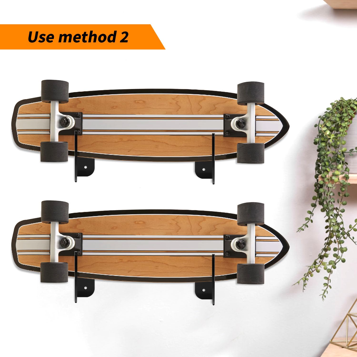 Paire De Supports De Skateboard En Bois – Modulaire, Sans Perçage Ni Vis, Pour Sol Ou Mur, Facile à Monter