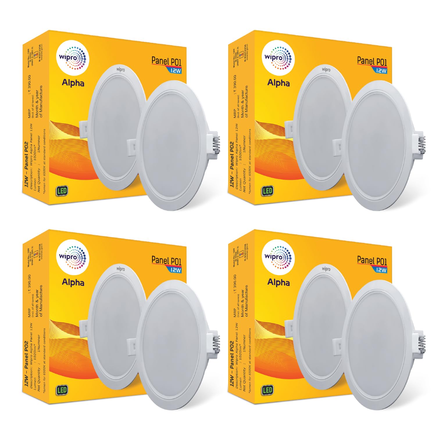 Wipro 12w Alpha Downlight for Junction Box | Neutral White (4000K) |4 inch Cutout, 22mm Height| Surge Protection Upto 350 VA | High Voltage Protection Upto 4KV | Pack of 4-image-49