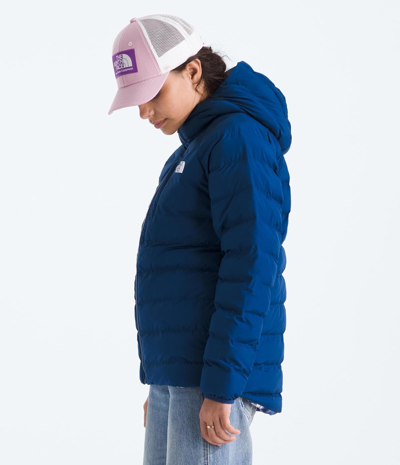 THE NORTH FACE Girls' Reversible Perrito Hooded Jacket | 2 in 1 Winter Coat, Lightweight & Water Repellent