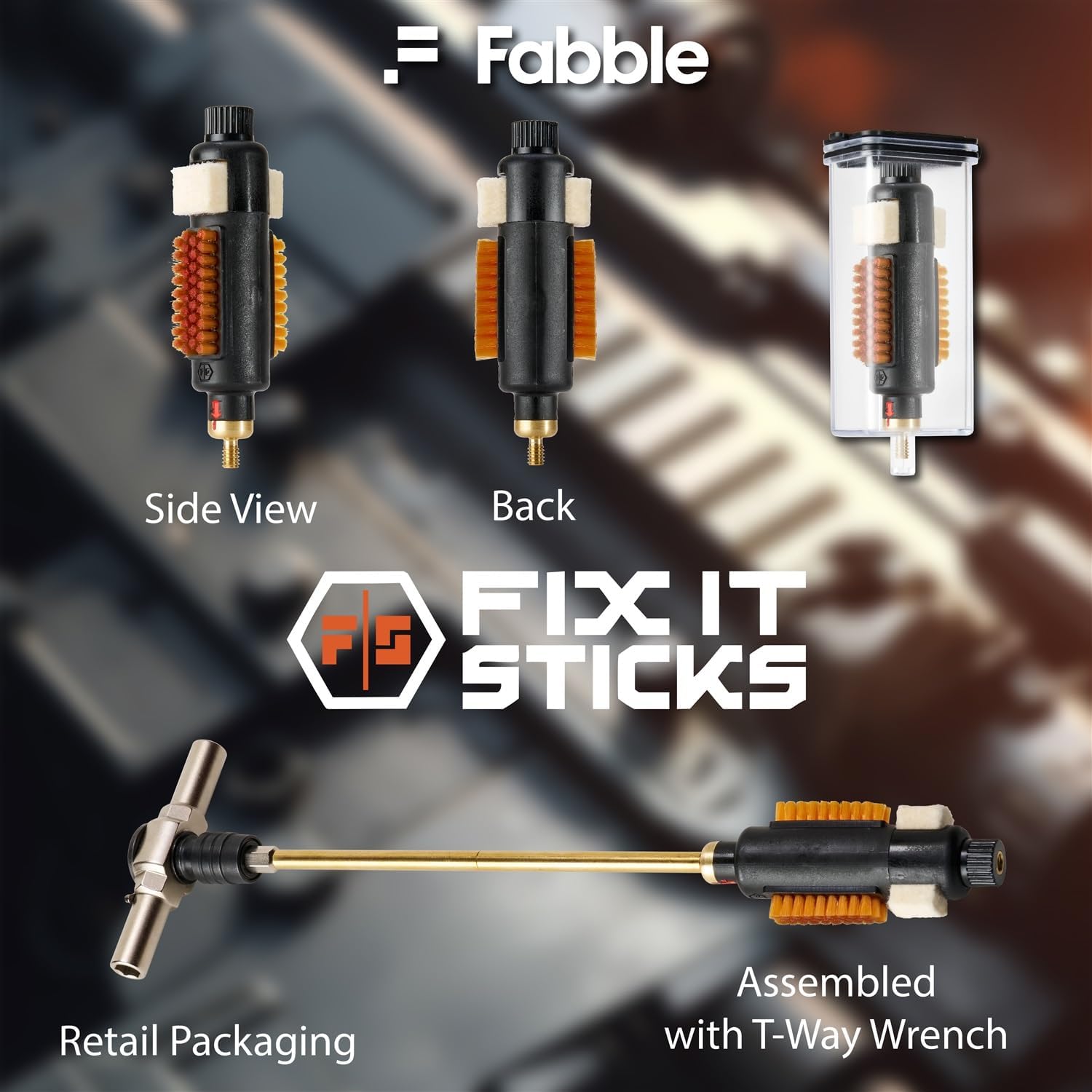 Fix It Sticks Quick Action Brush for Model 700s Bundle with 5 Replacement Swabs and Premium Black Microfiber Utility Cloth – Complete Cleaning Kit for Bolt-Action Platforms