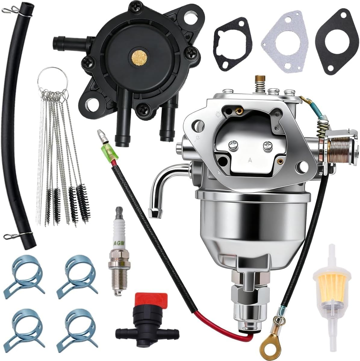 2485325-S Carburetor with Fuel Pump Fit for Kohler CV20 CV21 CV22 CV18S CV20S CV22S CV725 Engine Replaces 24-853-25-S, 24-853-50-S, 2405325