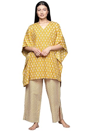 Libas Womens Printed Cotton Night Suit Set for Women