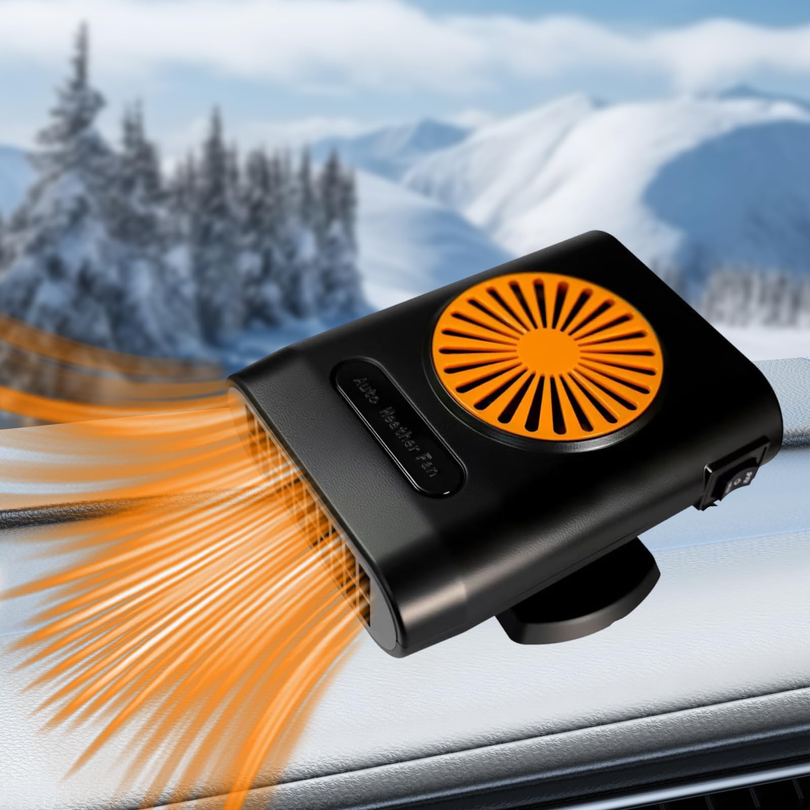 Calefacción de coche de 12 V, 200 W, calefacción y descongelación, portátil para coche, con descongelador, desempañador, calefacción de parabrisas giratorio a 360 °, para coche, 2 en 1, calefacción y