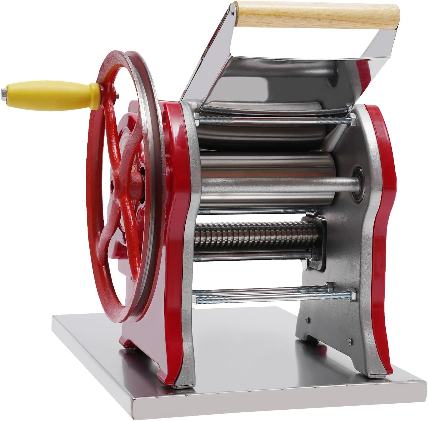 Commercial Pasta Maker, 180 Roller Fresh Noodle Making Machine, 2 in 1 Noodle Maker with Rollers and Cutter for Spaghetti, Fettuccini, Lasagna or Dumpling Skin Silver