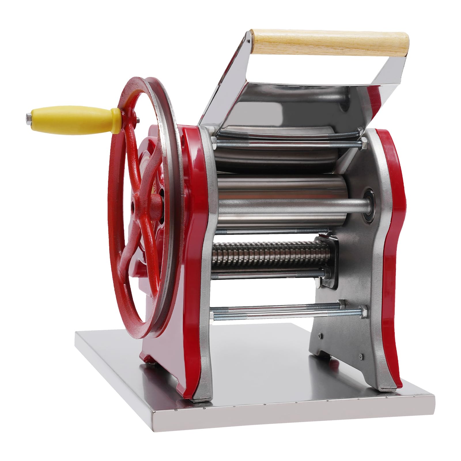 Macchina per pasta manuale Mulino per impasto manuale in acciaio inossidabile, Macchina per pasta manuale multifunzionale per 5-10 persone contemporaneamente (Rosso)