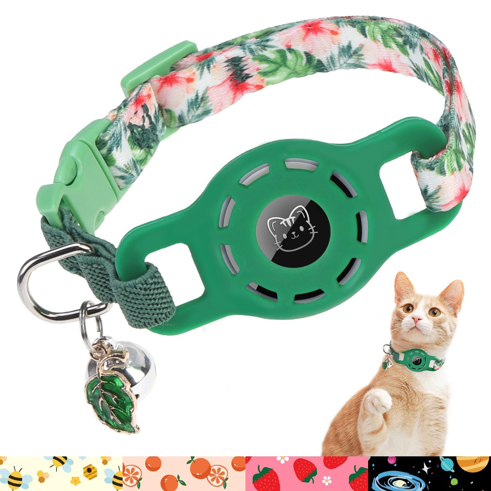 BINGPET Hawaii AirTag Cat Collar