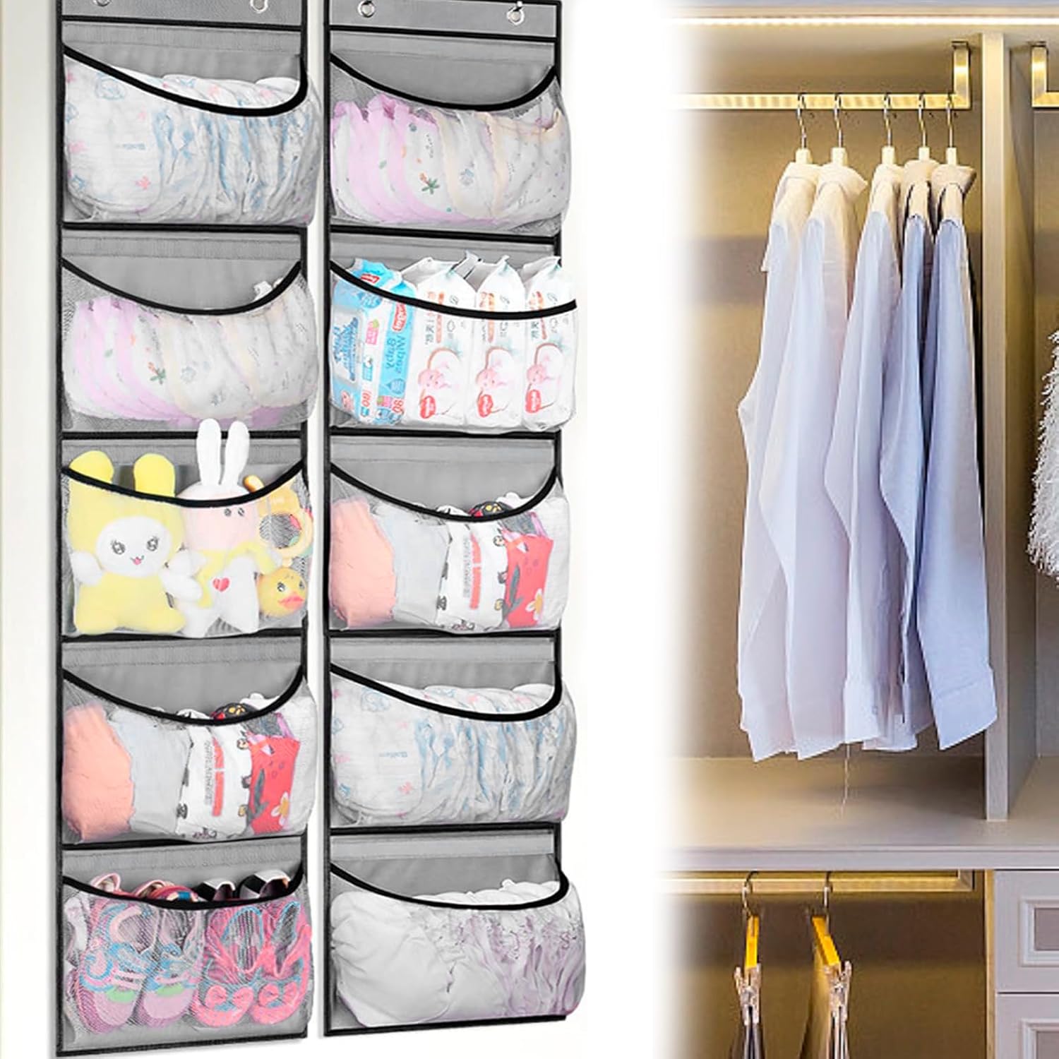 Yagosodee Hängeorganizer Für Schrank - 5 Fächer, Faltbar & Platzsparend