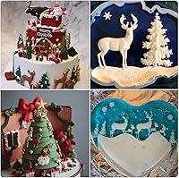 Vista 6 de ZiXiang Moldes de fondant de Navidad, copo de nieve, muñeco de nieve, piña, reno, bombilla, hojas de acebo, caramelo, chocolate, moldes de silicona