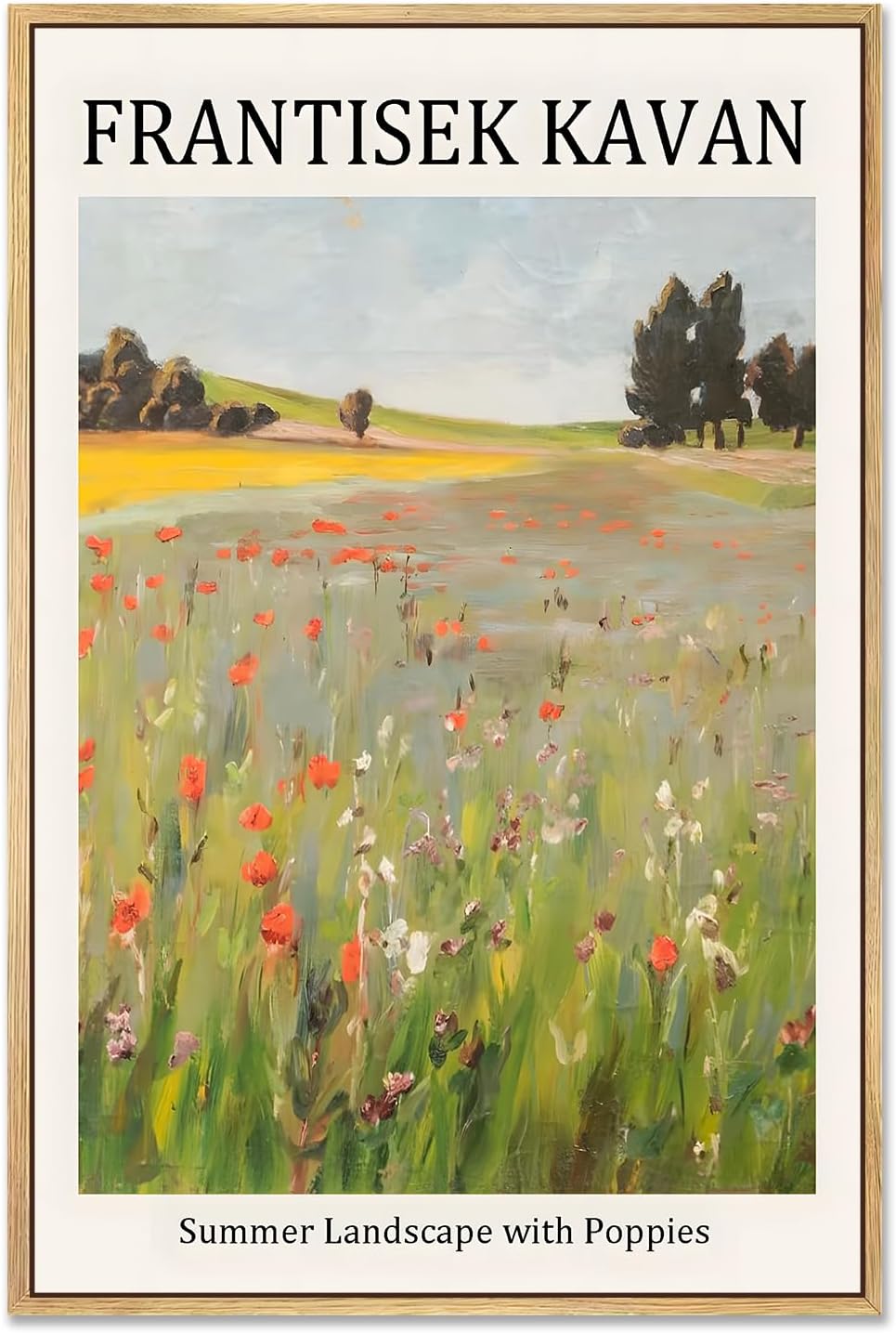 Zzudis Framed Canvas Wall Art Prints,The Garden by Camolle Pissarro Famous Paintings Canvas Wall Art,Landscape Print,Bedroom Wall Decor Prints Artwork for Home -12''x16''In Natural Framed