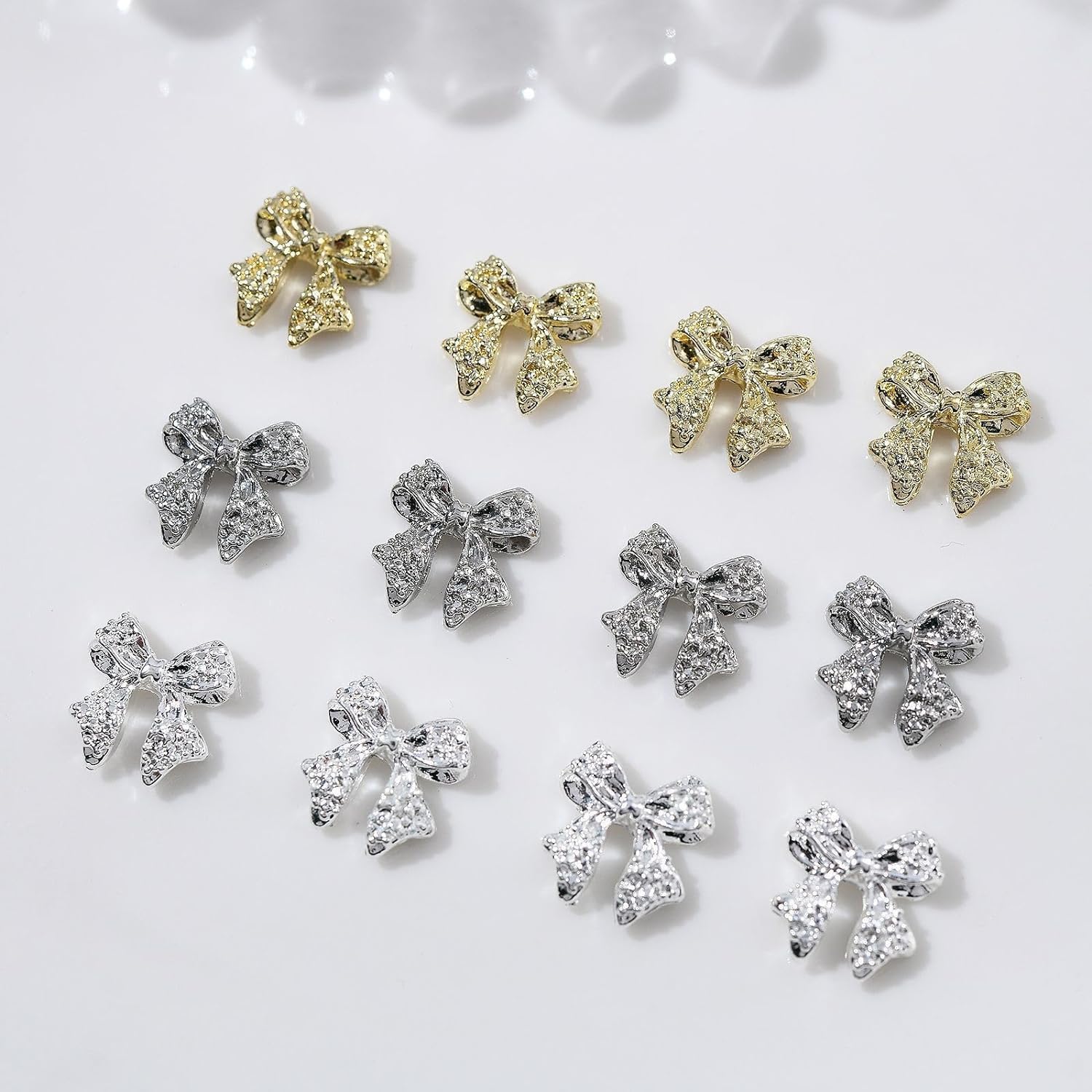 3D Alloy Bow Nail Charms for Acrylic Nails Metal Bows Gold Silver Gray Bows Knot Nail Art Charms Cute Bow Charms Kawaii Nails Jewels for Women Girls Daily Manicure 30pcs…