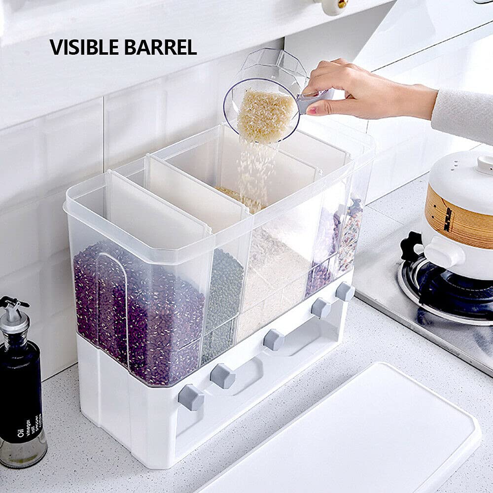 Futchoy Boîte de rangement hermétique à 5 compartiments avec couvercle et verre doseur pour la cuisine