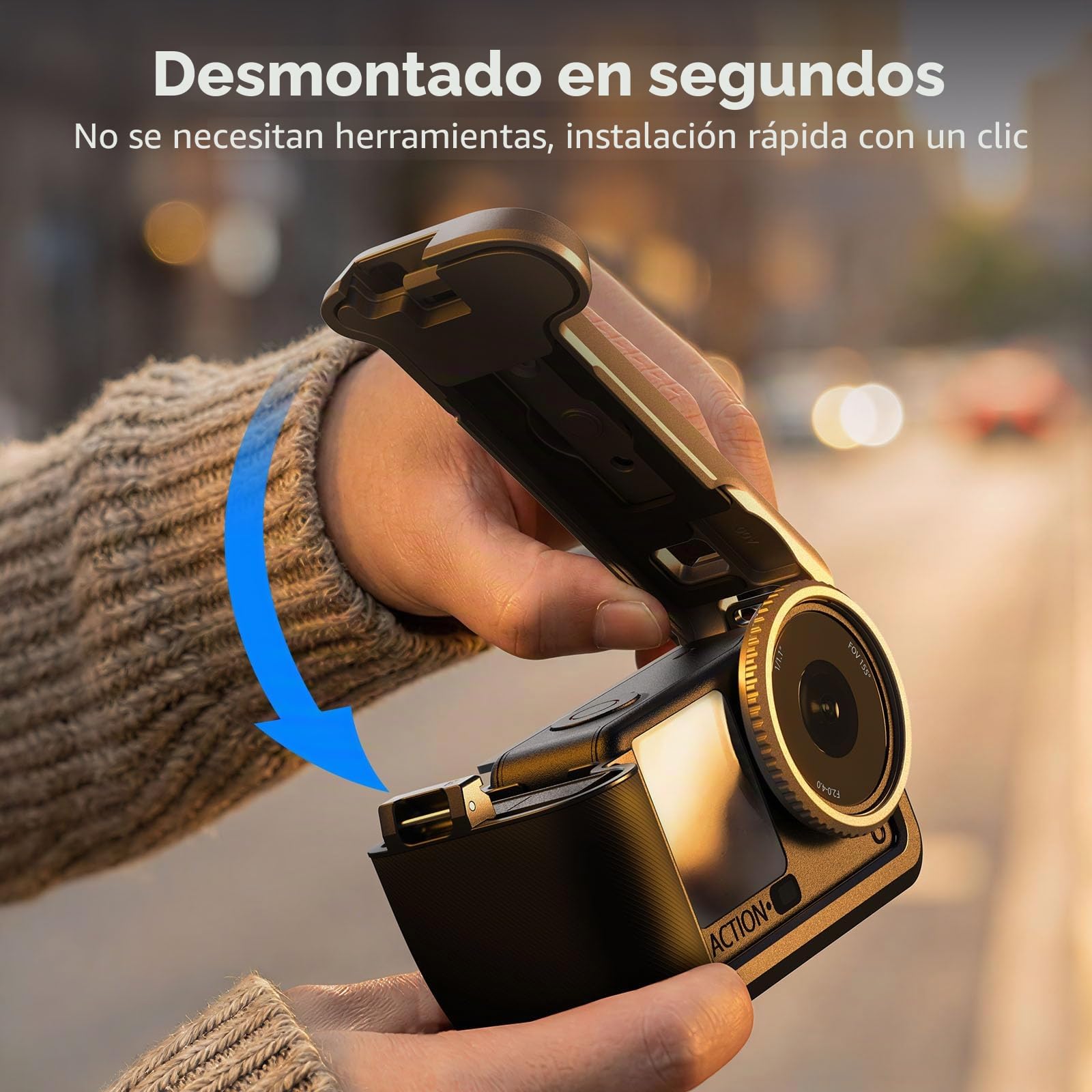 SMALLRIG Kit de Empuñadura Urbana para DJI Osmo Action 6, Jaula de Aluminio con Zapata Fría, Correa de Hombro, Anillo Protector de Lente, para Fotografía Callejera - 5891