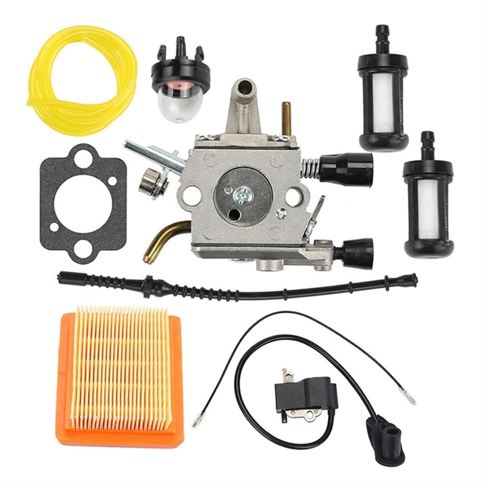 Kit de carburador Carburador filtro de combustible y aire bobina encendido recortadora desbrozadora para Stihl FS120 FS200 FS250 FS300 FS350 41341200603 41344001301