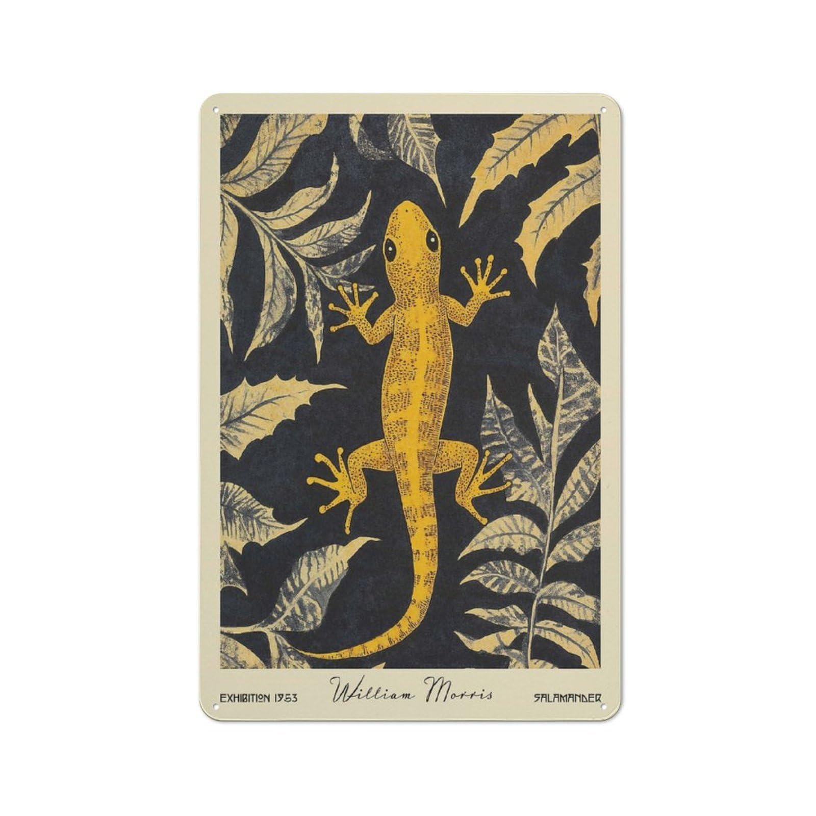 Junmoney Style-19 Classic William Morris Salamander Kitchen Metal Sign 30X20cm, Kitchen Wall Decor For Kitchen, Cafe, Pantry Or Dining Room