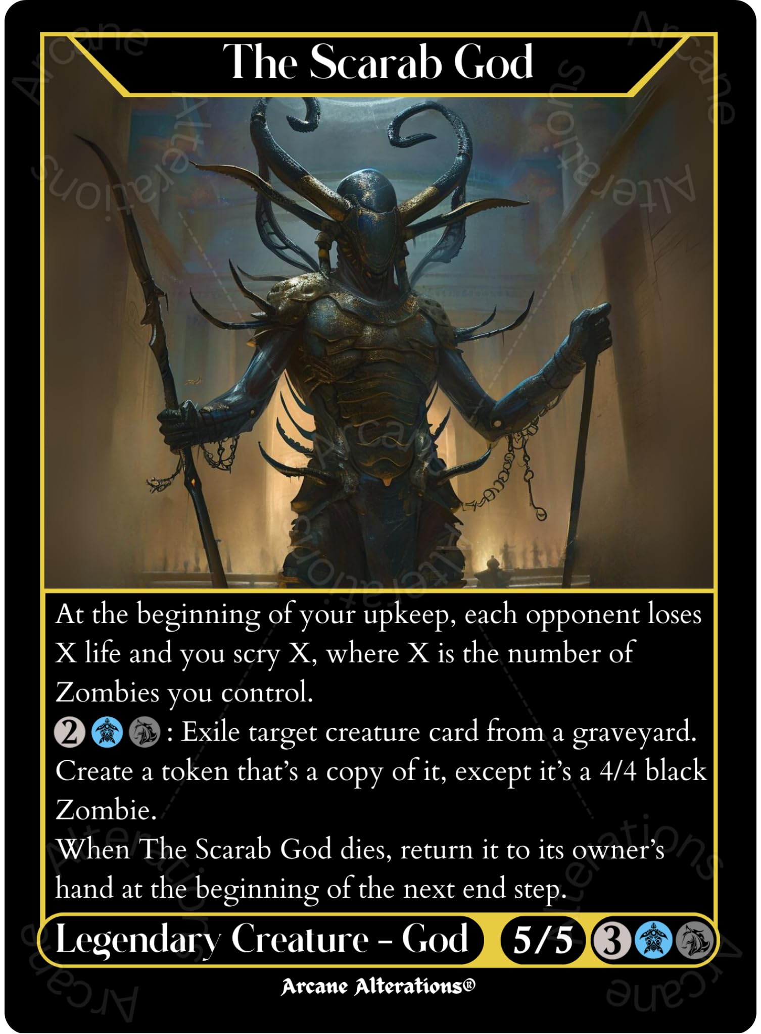 Amazon.com: The Scarab God - Altered Art Custom Proxy Cards : Toys