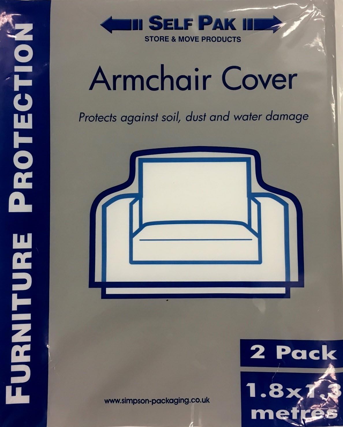 Self Pak Poly Sofa Covers, Armchair (2 pack)
