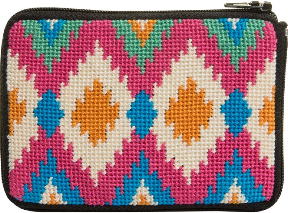 Alice Peterson Stitch & Zip Ikat Needlepoint Coin Purse Kit