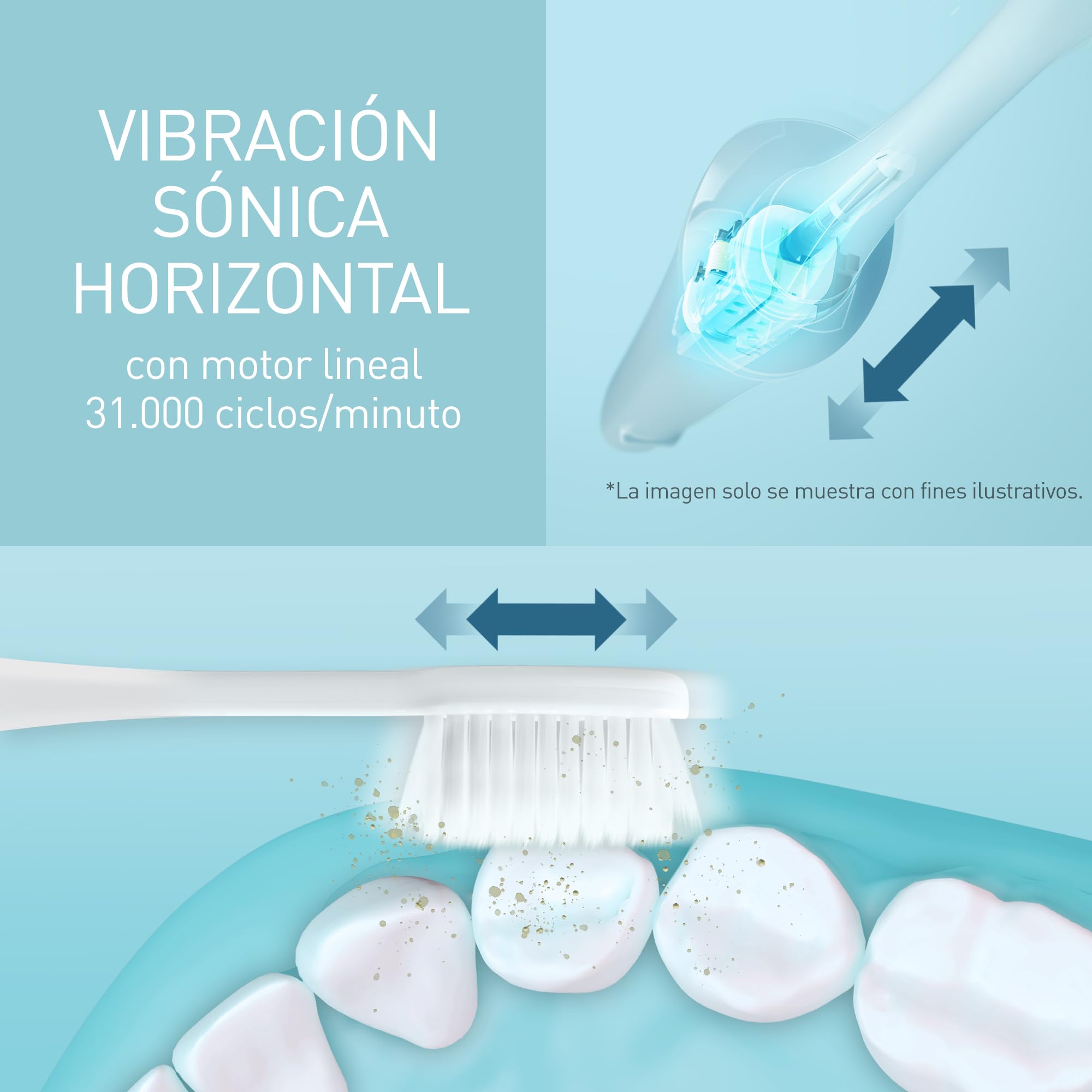 Panasonic EW-DL83-W803 Cepillo de Dientes Eléctrico Sónico (Control de Presión, Temporizador de cepillado, 2 Modos, Indicador LED, Inalámbrico, 100% Lavable), Color Plata