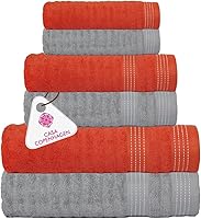 Vista 41 de CASA COPENHAGEN Solitaire - Juego de toallas de 6 piezas, color blanco brillante, 21.16 oz/m², 2 toallas de baño, 2 toallas de mano, 2 toallas