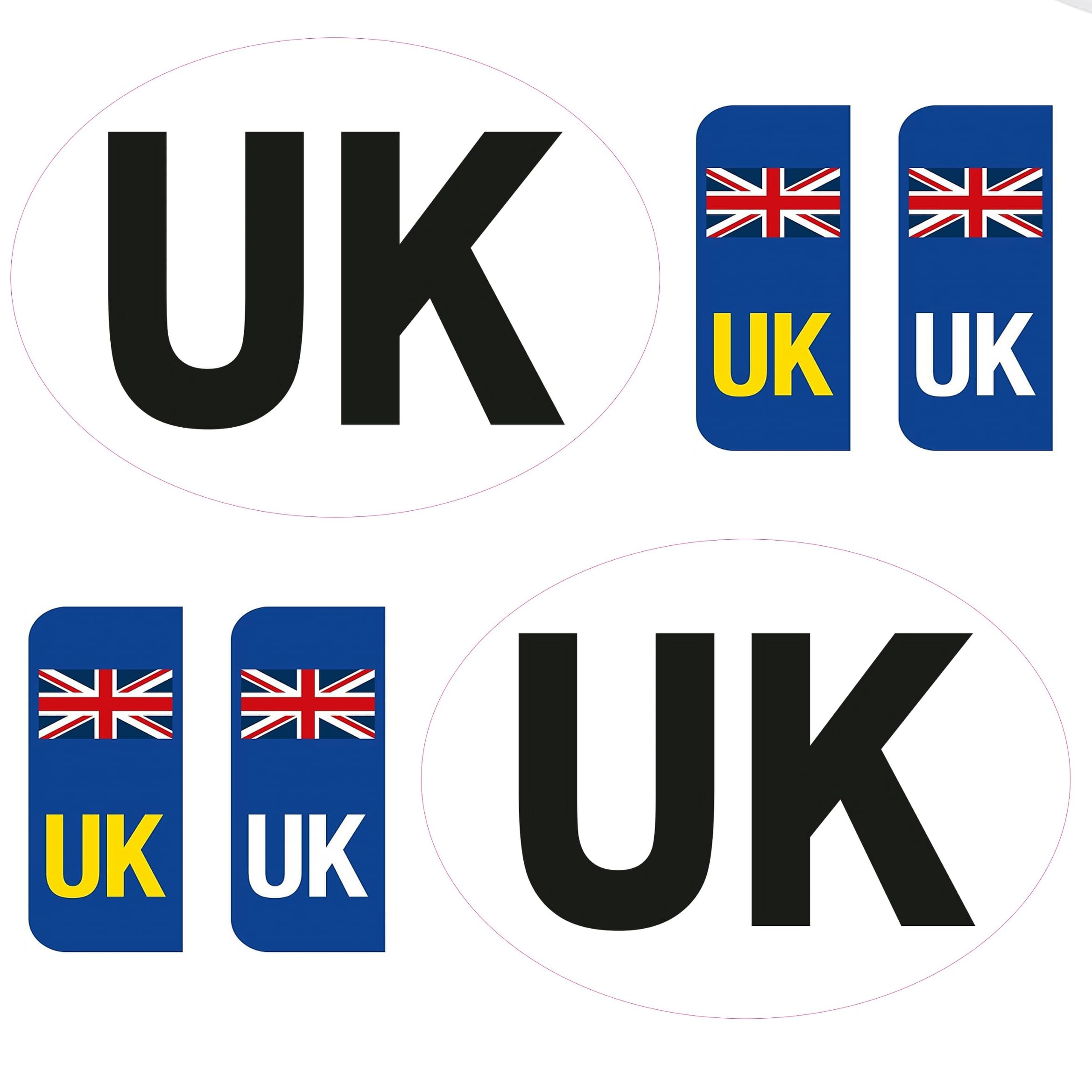 2 X 3PK UK Stickers for Car Europe – GB Car Decal and UK Flag Labels – Legal Size – Self-Adhesive Vinyl – Weather Resistant – Union Jack Replaces EU Flag Post-Brexit (2)