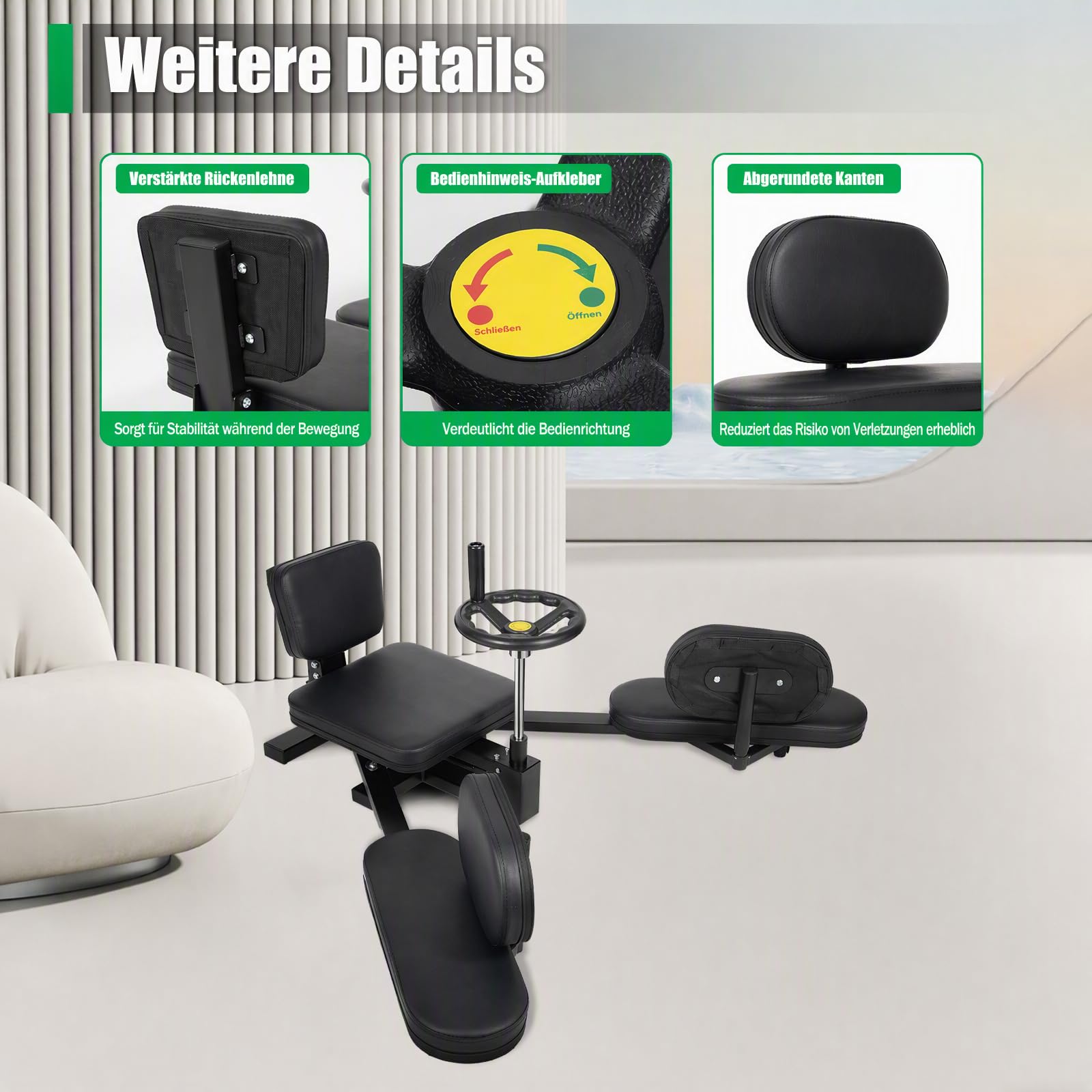 Beinspreizer Professional Spagattrainer Beindehnungstrainer Flexibilität Dehnen 180-Grad-Streckung Leg Stretcher Stretching Machine