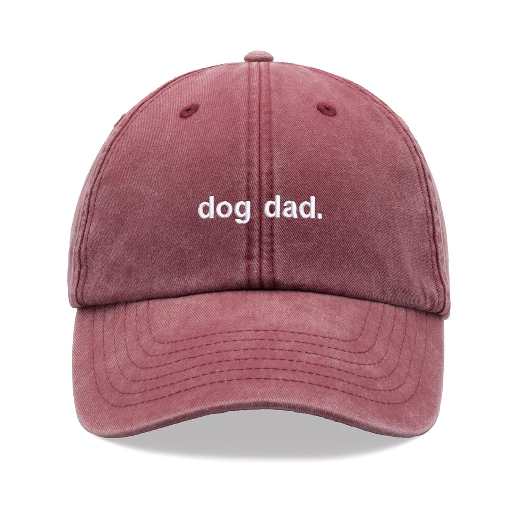 Dog dad. Baseball Cap Vintage Washed Unisex Dad Hat Adjustable Dog Red