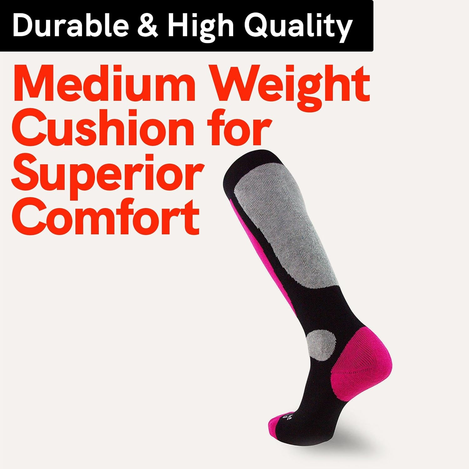 Pure Athlete Value Ski and Snowboarding Socks - Cold Weather Socks for Skiing - Image 6