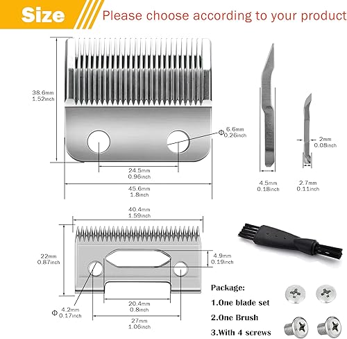Miniatura 3 de Cuchilla apta para Wahl Clippers cuchillas de repuesto, precisión de 2 agujeros ajustables, cuchillas de repuesto compatibles con cuchillas de