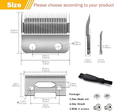 Blade Fit for Wahl Clipper 2 Holes Blades Replacement, Pack of 1 | Precision 2 Holes Adjustable Parts Compatible with Wahl 5 Star Series Blades, for Magic Clip, Color Pro, Senior, 9200/8000