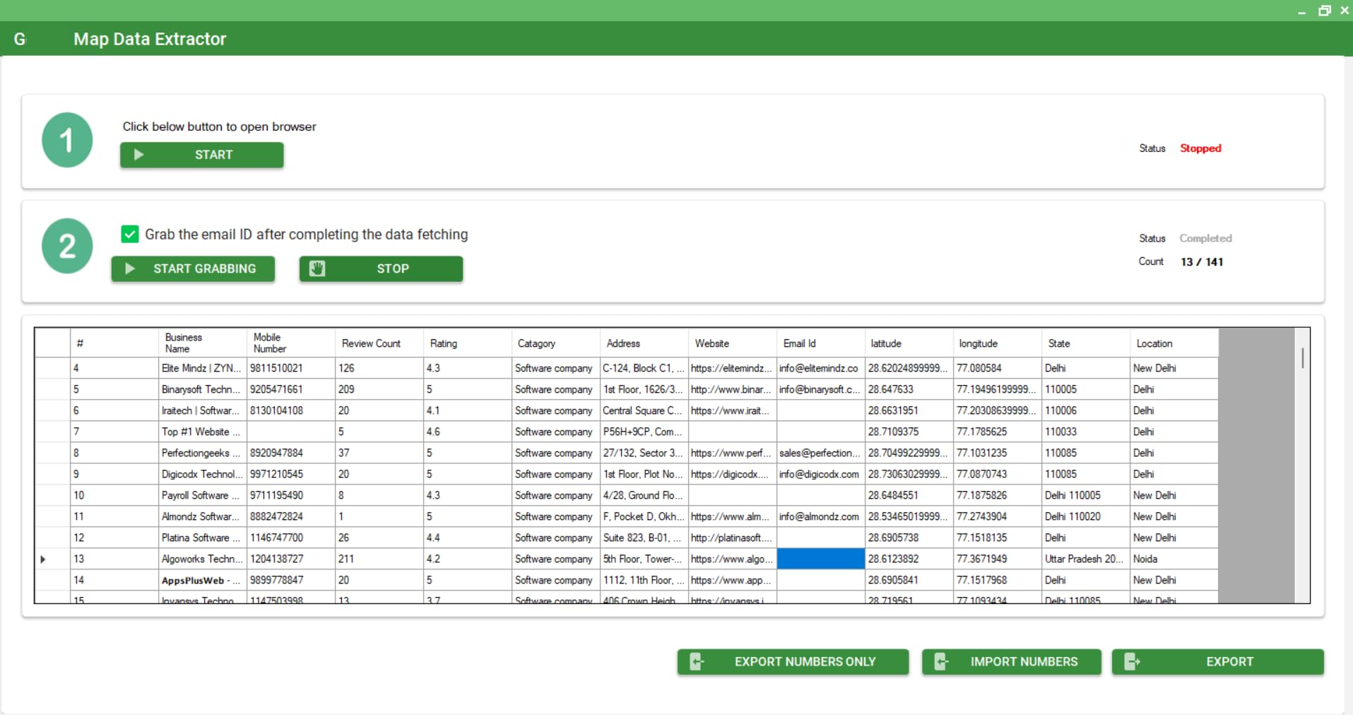 Digitalsoftech.com Google Map Data Extractor - Social Media Data Extractor I Business Leads Finder Software for Email, Phone & Location Data I for demo +91-9811920503-image-20