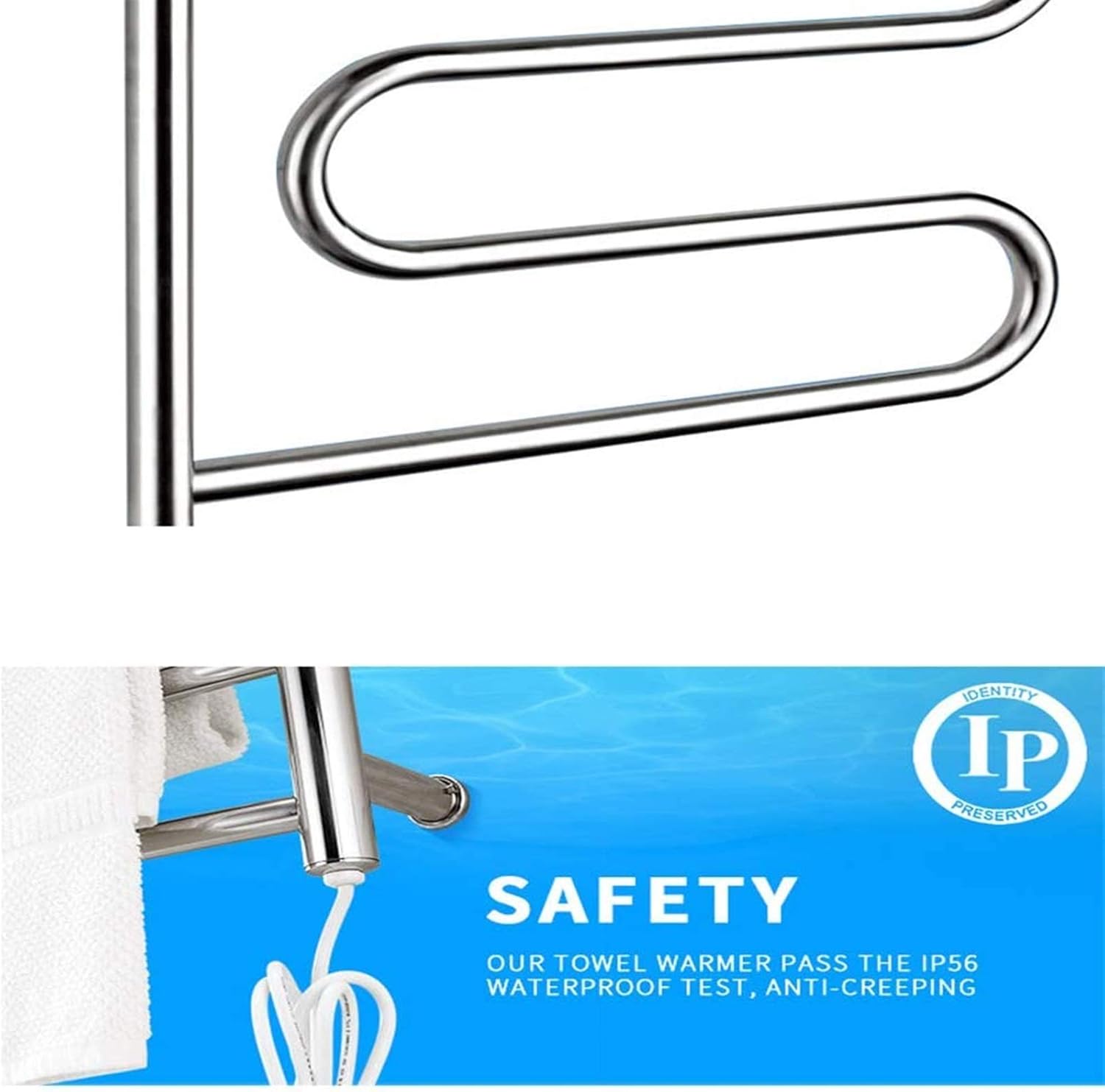 Towel Warmer, Electric Towel Warmer Curved Towel Bars, Stainless Steel Electric Towel Rack,Bath Towel Dryer,Home Bathroom Accessories