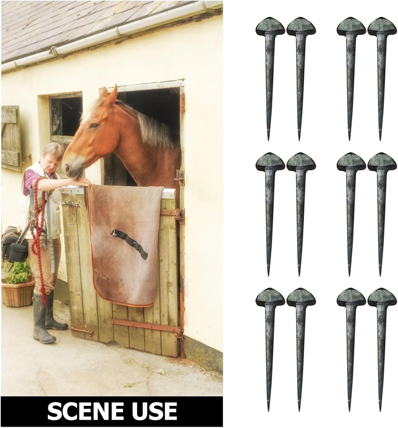 Horseshoe Nails 100 Pcs Horseshoe Nails Professional Iron Hoof Fasteners Sturdy Horse Shoe Replacement Compact Farrier for Securing Firmly