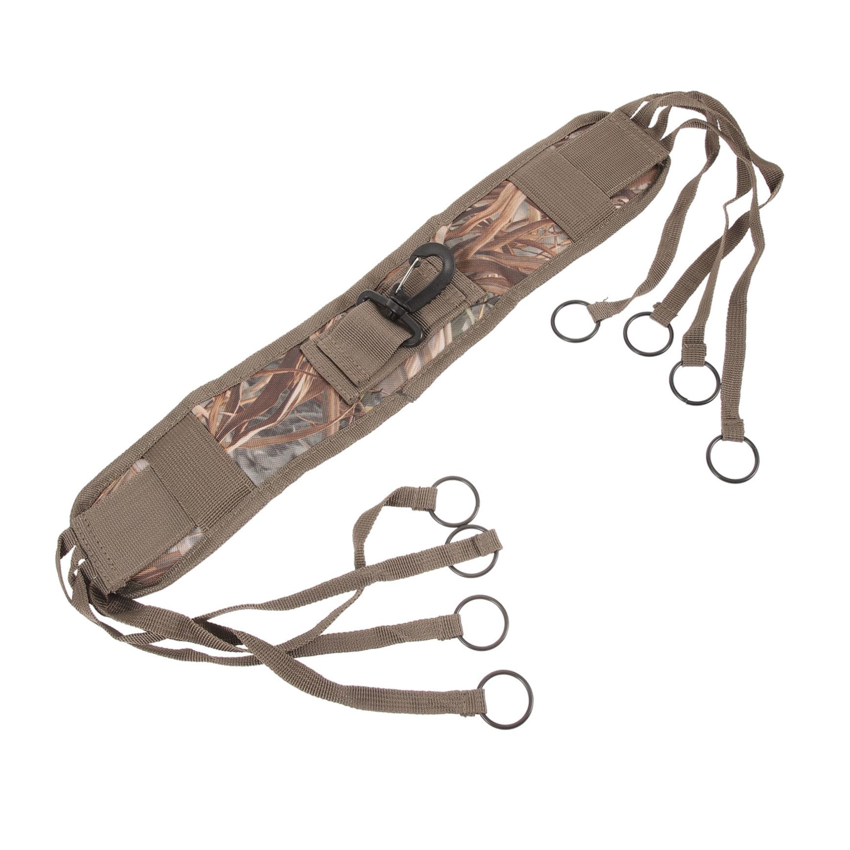 SUPVOX Camouflage Shoulder Strap for Hunting Game Carrier Bird Tote Safe Materials Long Strap 8 Holes D-Ring Buckle