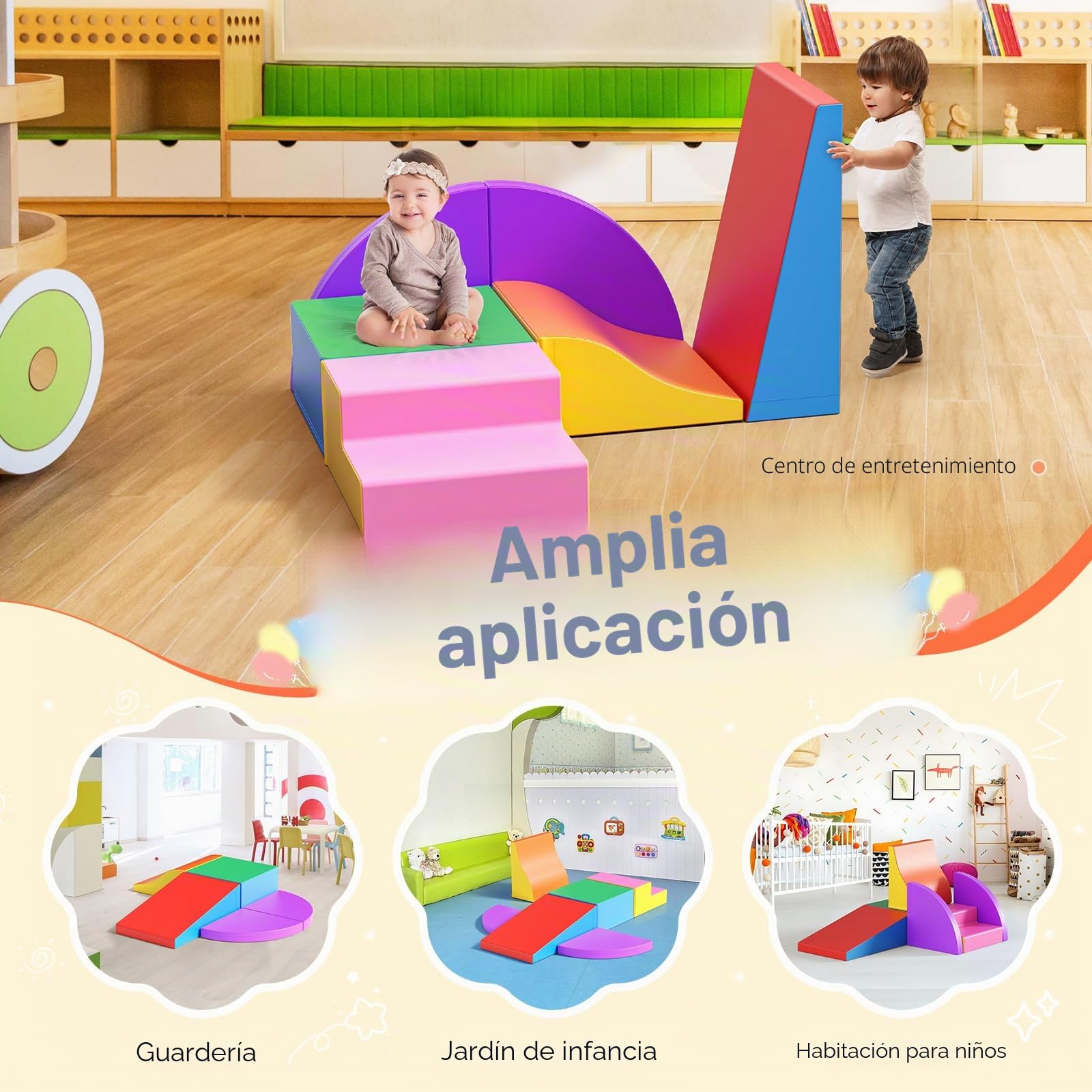 Lischwert Bloques de espuma Equipo Soft Zone Formas Actividad Multicolor Juguetes para niños pequeños (JM301-Color)