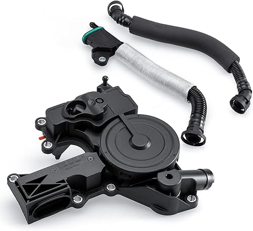 Válvula PCV - Separador de aceite de válvula de ventilación del cárter del motor con kit de manguera de respiradero compatible con Audi A3, A4, A5,