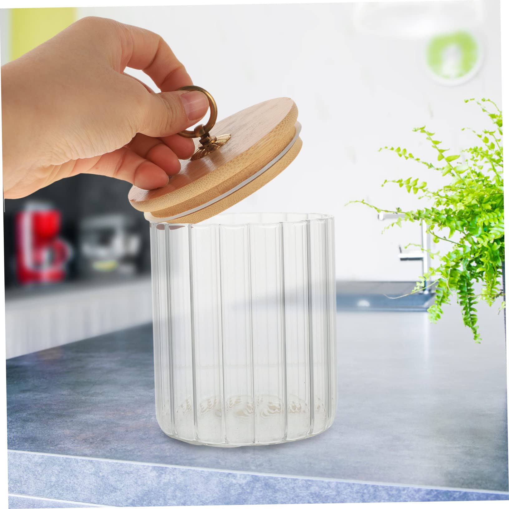 Alipis 2 Series Conjunto De Tarros De Almacenamiento Alimento Frascos Con Tapa Envase Largo Frascos De Almacenamiento Con Tapas Contenedores De Bocadillos Bambú 3 Piezas*2