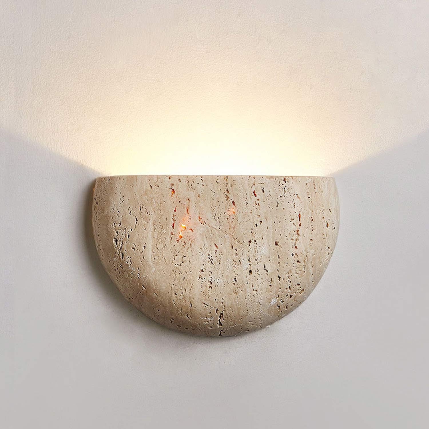 USMJQVZ Wabi-sabi Natural Yellow Travertine Wall Sconce,Indoor Yellow Cave Stone Sconce, G9 Wall Mount Wall Lamp Used Living Room Study Background Decorative Lighting