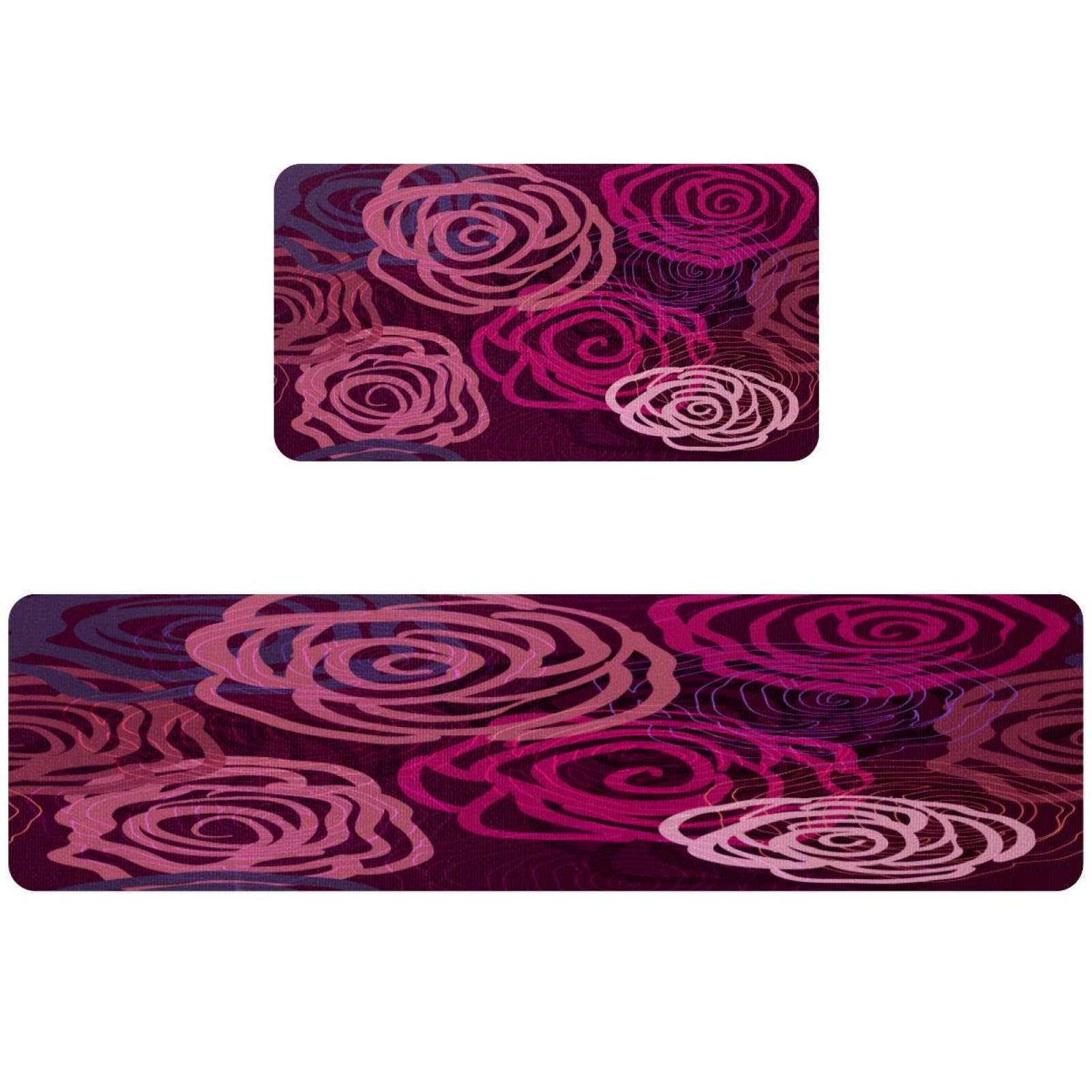 Tapis de cuisine absorbant lilas lot de 2 pour éviter les taches et glissades au sol