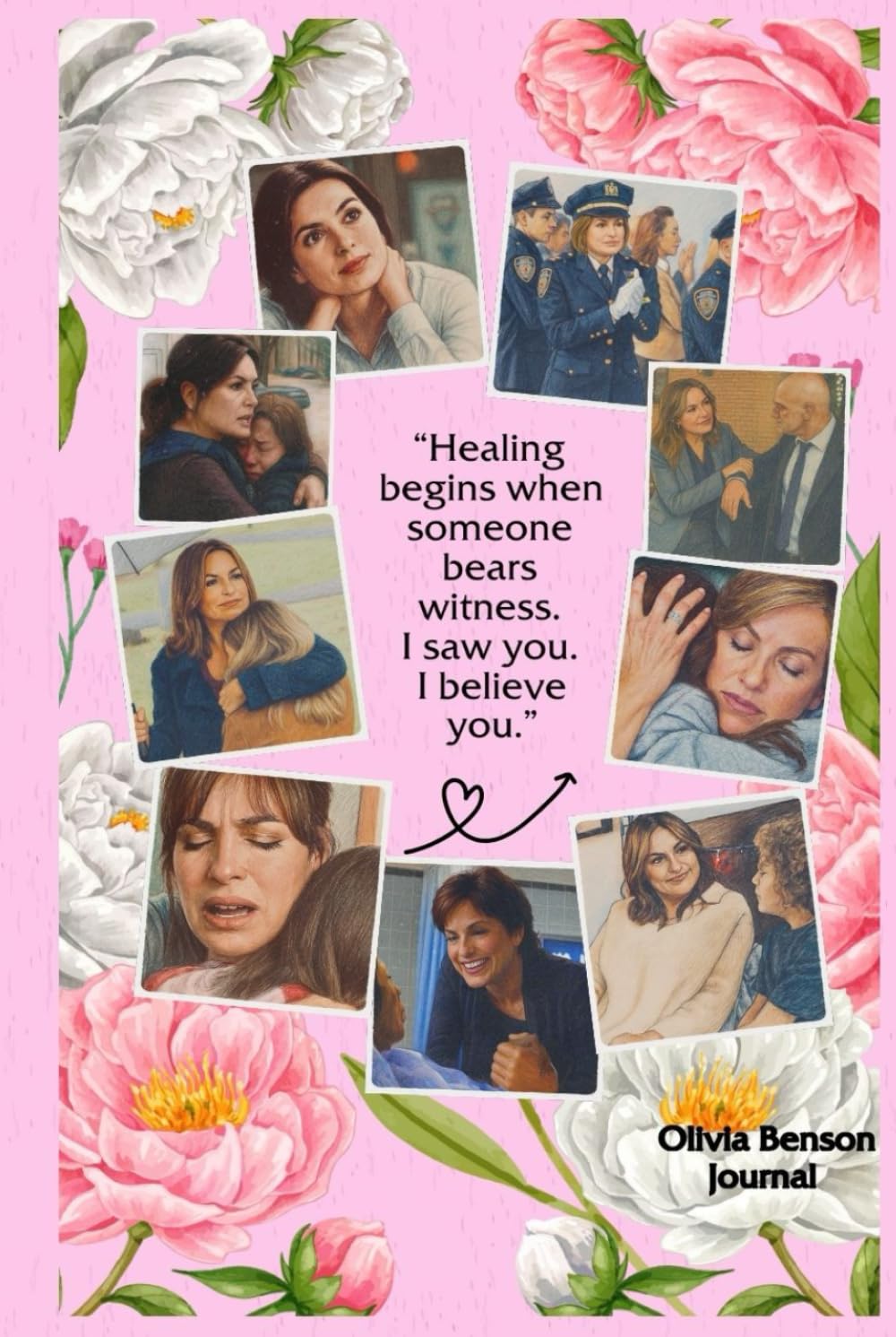 Journal intime Olivia Benson cadeau pivoines roses pour elle
