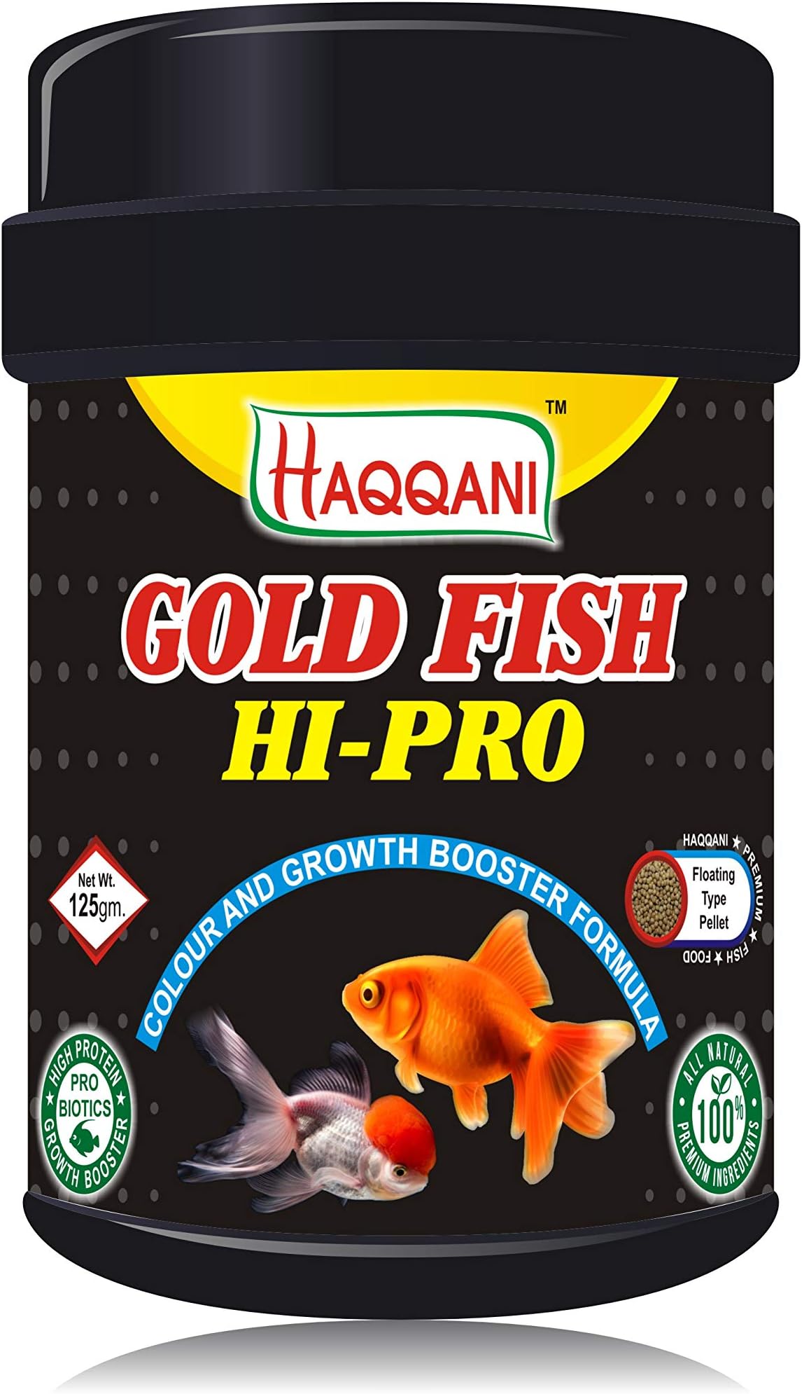 Haqqani Goldfish Hi Pro Fish Food | Color and Growth Enhancer | Goldfish Food for Aquarium| (125 Gram)