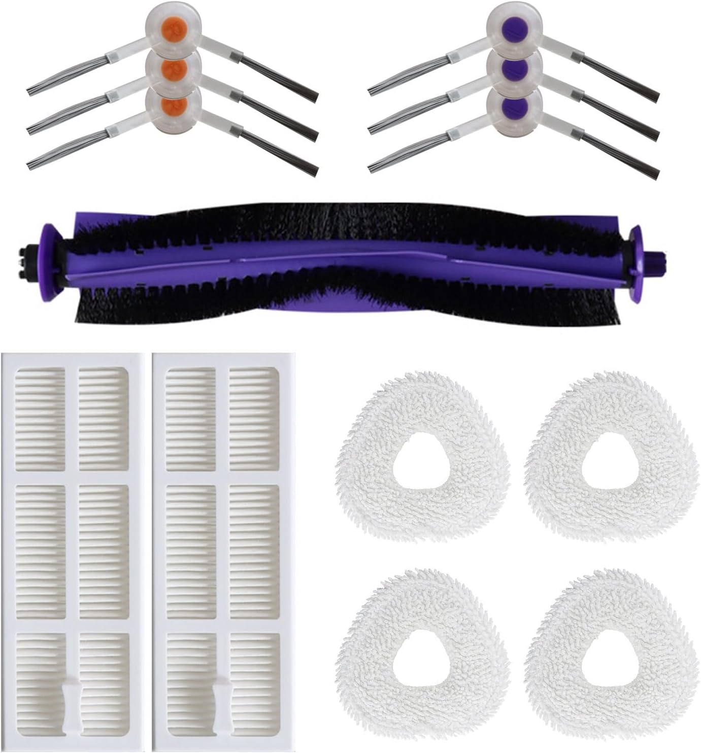 SaferCCTV Accessories Kit Compatible with Narwal Freo J3 Robot Vacuum Cleaner, 1 Main Brush, 2 Hepa Filter, 4 Mop Pads, 6 Side Brush