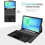 ProCase Keyboard Case with Touchpad for Galaxy Tab S10 FE/S10 Lite/S9 FE 10.9-Inch, Tab S9 11", Detachable Wireless Keyboard Folio Cover with Pencil Holder, Type-C Charging -Black