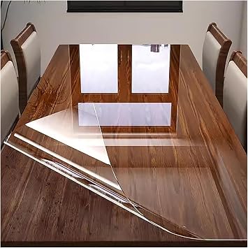 JYHHCYS Peel and Stick Clear Table Protective Film, Waterproof Heat Resistance High Gloss Surface Protection Film, Transparent Contact Paper for Wood Desktop Size 40x100cm/15.7x39.4in