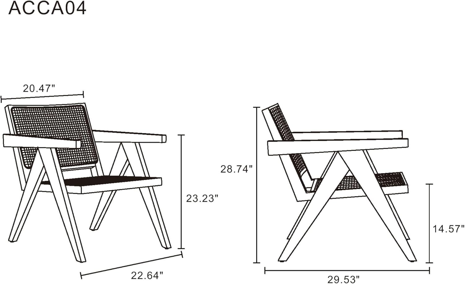 Manhattan Comfort Hamlet Hamlet Rattan Wicker Cane Side Outdoor Dining Chair for Dining Room, Patio, Restaurant, Bistro, Cafe and Pub, Set of 2, Nature