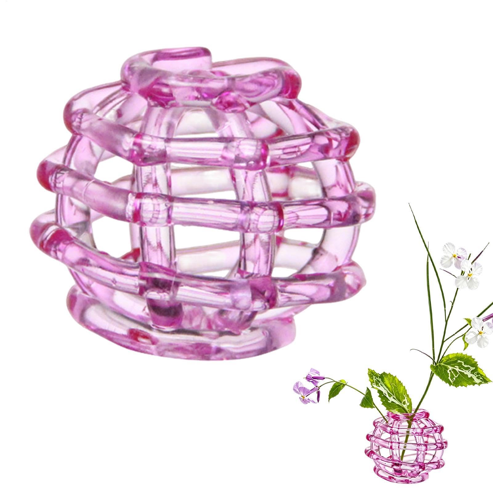 Soporte para arreglos florales esférico y transparente con diseño de rana estética y funcional