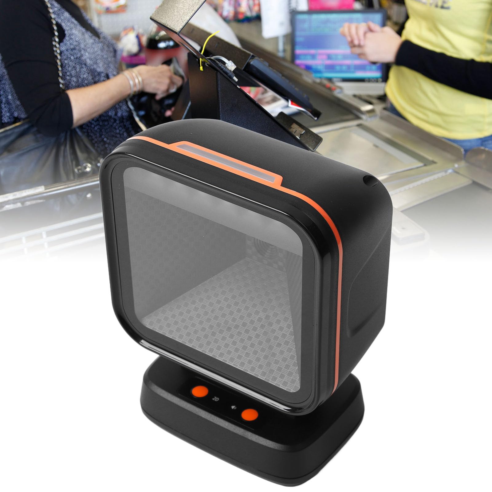 Lettore di Codici a Barre QR, Scanner di Codici a Barre da Tavolo, Rilevamento Automatico Kit Lettore di Codici a Barre Scanner della Piattaforma per Supermercato, Farmacia