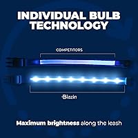 Vista 3 de Blazin - Collares luminosos para perros, collar led original para perros con 1,000 pies de visibilidad, recargable mediante USB e impermeable